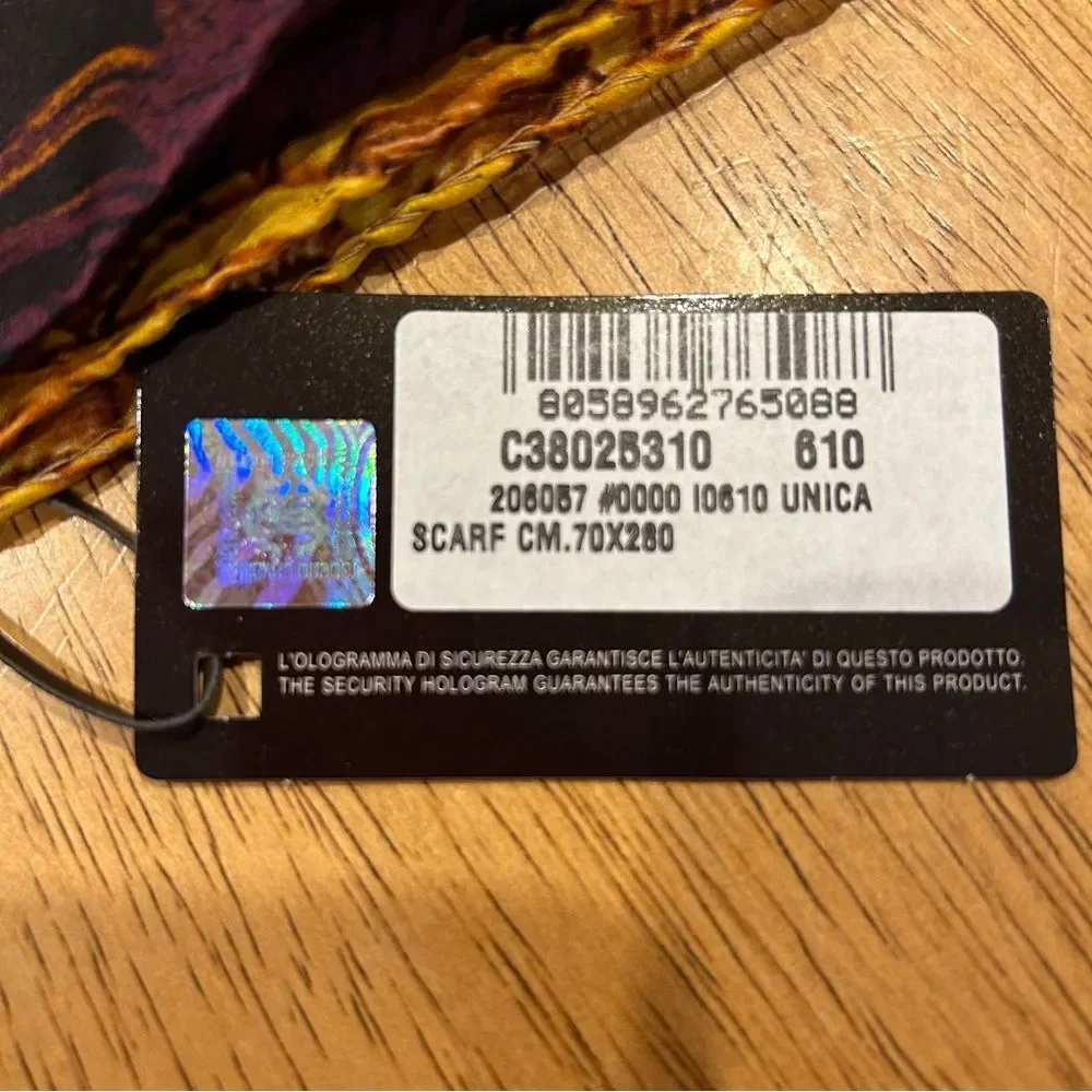 NWT Roberto Cavalli‎ 100% Silk Scarf